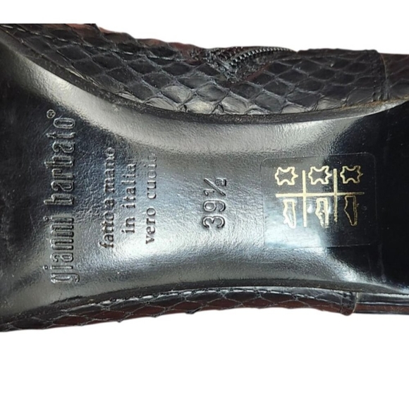 Gianni Barbato archive rare Python Leather black ankle boots shoes Size: EU 39.5 - Picture 10 of 12